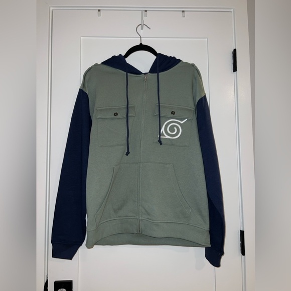 Naruto Shippuden Kakashi Hatake Zip Hoodie Sweatshirt Uzumaki Clan Large - Picture 5 of 14